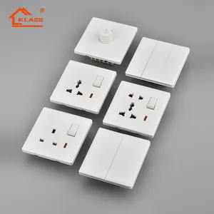 Modern Design Golden/White/Gray color electrical wall light socket switches and socket 220V 250V Push Button Switch