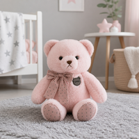 Zachte lichtroze teddybeer knuffel met strik Valentijnsdag cadeau ODM OEM aangepaste logo evenement herdenkingscadeau verjaardagscadeau
