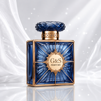 Vente en gros d'usine, flacons de parfum carrés en verre de 100 ml, flacon de parfum arabe de luxe, flacon vide personnalisé, estampage à chaud en or