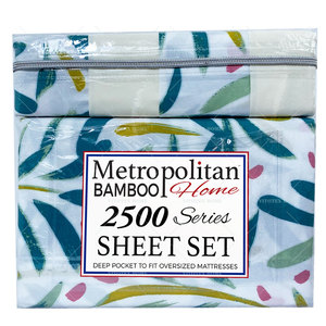 Yellow Flowers and Green <strong>Leaves</strong> Floral Garden Pattern Printed on White, Soft Microfiber <strong>Bedding</strong> (6pcs, Queen Size) - Product Image 1