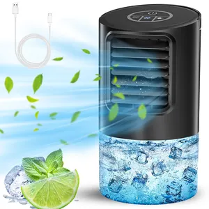 2023 new product portable table mini water mist fan usb chargeable Air Cooler Fan