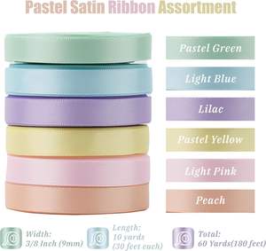 Cinta de Satén de Poliéster al por Mayor de Fábrica, Rollo de Cinta de Satén de Doble Cara Multicolor Completamente Mate - Product Image 2