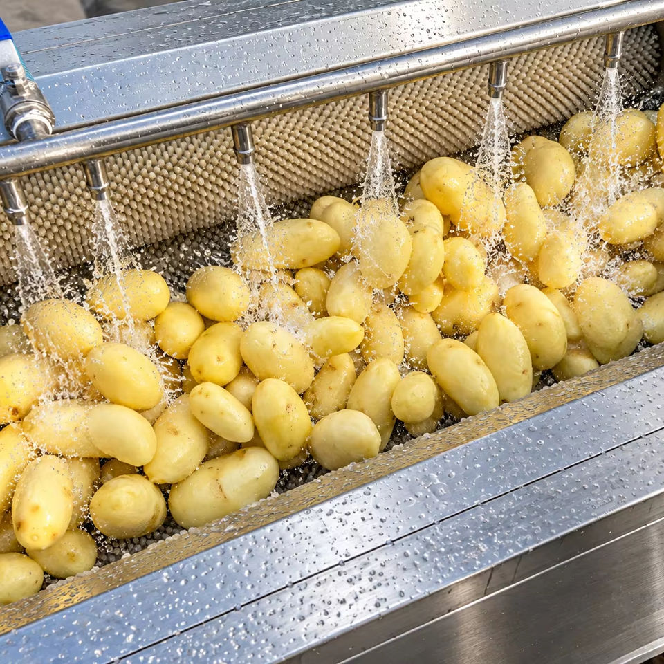 Vege Planting Machine Potato Peeling and Washing Machine with Brush Roller for Ginger Carrot ...