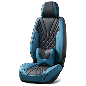 Housse universelle imperméable confortable de luxe populaire siège voiture cuir bleu profond jaune housse de siège de voiture ensemble de coussins - Product Image 4