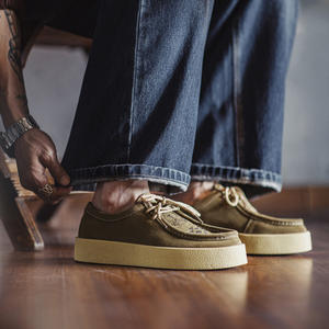 حذاء رجالي من Maden، حذاء قارب للرجال، طراز كلاسيكي لملابس العمل بنعل سميك من جلد الشمواه، حذاء كاجوال منخفض بتصميم قديم للمكتب، شتوي، جاهز للشحن، رائج لعام 2025 - Product Image 4