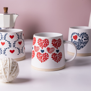 Offre Spéciale tasse de coeur créative tasse à café en céramique faite à la main avec impression en relief de cire Couple saint valentin tasses cadeaux - Product Image 3