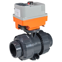 Vanne à boisseau sphérique électrique en PVC plastique ETRANY 2 voies 1/2'' avec commande manuelle, joint d'étanchéité EPDM OEM pour le contrôle de l'eau, du gaz et de l'huile