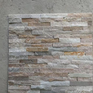 Design moderno Beige ardesia cultura parete <span class=keywords><strong>piastrelle</strong></span> di pietra naturale sottile impiallacciatura di pietra antiacido esterno esterno pannelli di rivestimento Modulare - Product Image 2