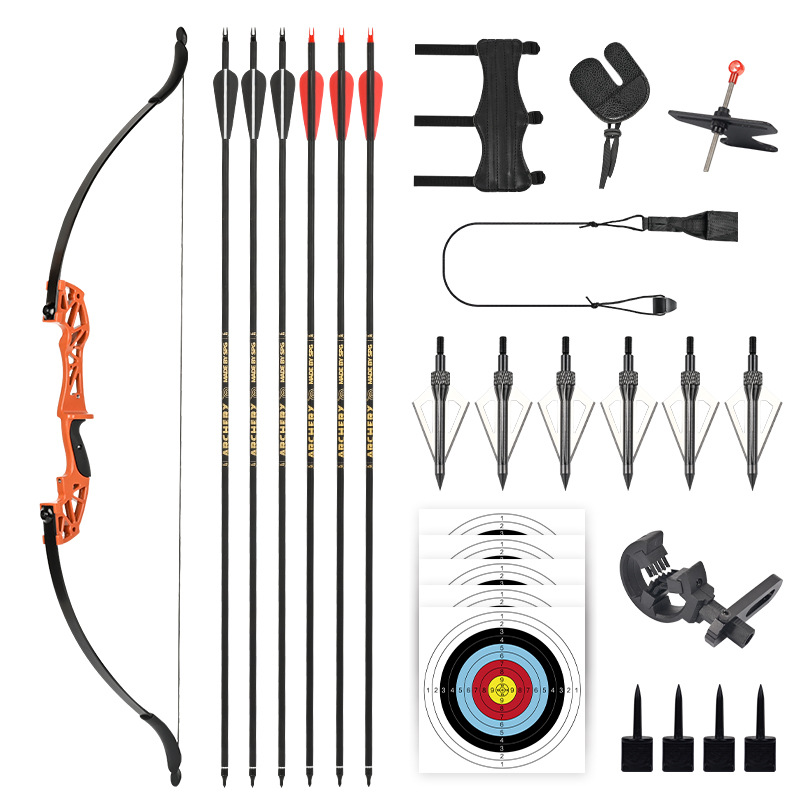 Orange recurve bow set