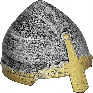 Casque Nasal Médiéval de Croisé en Métal Plaqué Style Antique Rond, Décoration d'Intérieur, Artefact pour Jeu de Rôle - Product Image 1
