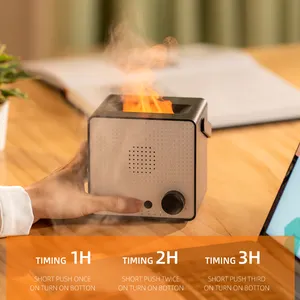 Nuevo diseño Fire 4000Mah ruido blanco Altavoz Bluetooth 7 colores difusor de aceite de luz humidificador ultrasónico fácil para el hogar