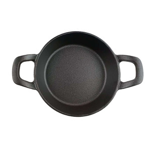 Cast Iron Mini Double-<b>Handled</b> Frying <b>Pan</b> Round Durable For Frying Eggs Outdoor Barbecue Home Use - Product Image 1