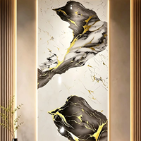 Nouveau design, plaque de marbre UV 4x8 pieds, panneau mural en PVC imprimé en 3D avec bordure plaquée or pour villa de luxe