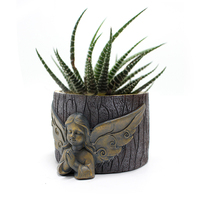 Angel Pot Bunga Mini, Ornamen Tanaman Mini, Pot Bunga Mini, Pot Sukulen Resin, Wadah Tanaman Bonsai untuk Rumah Kantor Meja Mini