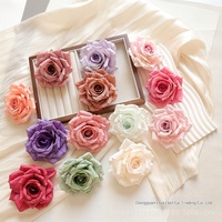 Boîte de fleurs artificielles en forme de corne de 10 cm, roses artificielles murales DIY, fleurs en soie plastique faites à la main pour mariage, vente en gros