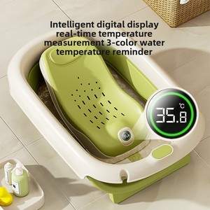 <span class=keywords><strong>Baignoire</strong></span> pour bébé <span class=keywords><strong>en</strong></span> plastique avec capteur de température, chaise inclinable réglable <span class=keywords><strong>en</strong></span> <span class=keywords><strong>hauteur</strong></span>, support de bain pliable, <span class=keywords><strong>baignoire</strong></span> pour enfants - Product Image 3