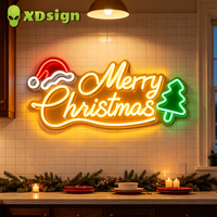 Enseigne néon LED personnalisée en acrylique pour hôtel, logo, sport, bière, éclairage, décoration maison et boutique - Joyeux Noël Las Vegas