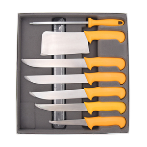 Ensemble de couteaux de <span class=keywords><strong>cuisine</strong></span> avec lames en acier inoxydable durables, résistantes à la rouille, avec manche en plastique antidérapant, aiguiseur de couteaux - Product Image 1