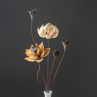 Bouquet de lotus séché Zen chinois, décorations naturelles de tiges et de racines de lotus séchées à l'air pour l'arrangement de table de salon