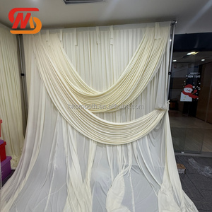 Tissu de fond en soie blanche sur mesure SMOOTH pour décorations de scène de mariage - Product Image 3