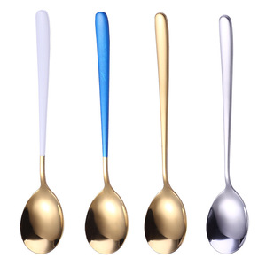 Cuchara de Postre Coreana de Acero Inoxidable 304, Cuchara para Mezclar de Mango Largo, Portátil para Uso en Restaurantes - Product Image 5