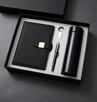 Ensemble Cadeau de Luxe Personnalisable pour Entreprises : Carnet A5 en Cuir PU Bleu, Stylo, Mug Isotherme et Clé USB
