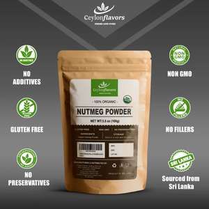 Noix de muscade biologique en vrac, poudre entière, épices, herbes, la plus fine, râpée, en provenance du Sri Lanka - Product Image 6