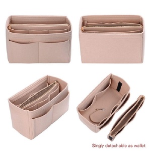 Sac de rangement portable en feutre <span class=keywords><strong>color</strong></span>é pour femme, organiseur de voyage, insert pour sac à main, trousse de maquillage, sac fourre-tout - Product Image 3