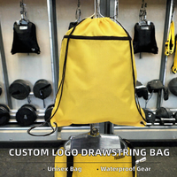 Sac à dos à cordon personnalisé avec logo promotionnel, unisexe, en polyester imperméable, avec bandoulière, pour la gym, les sports, la remise en forme et les activités de plein air