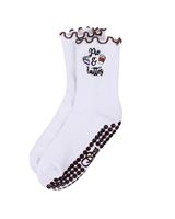 Chaussettes de yoga antidérapantes personnalisées avec logo, faible MOQ, pour femmes, Pilates, Reformer, à volants, en coton anti-déchirure