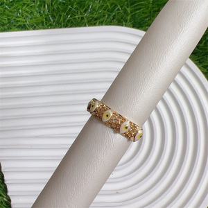 Anillo de ojo de diablo bohemio para mujer, joyería bohemia de 24K, Color dorado esmaltado, anillos de ojos malvados para mujer - Product Image 3