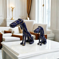 Figurine créative de teckel à grande bouche colorée en résine pour la décoration intérieure et les cadeaux, idéale pour la peinture par transfert d'eau.
