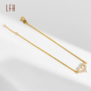 Pulsera de Cadena de Oro Puro AU750 de 18K con Diseño de Corazón, Joyería para Mujer, Pulsera de Oro Sólido para Boda - Product Image 4