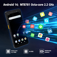 Terminal de collecte de données mobile PDA Android 14 avec scanner de codes-barres, poignée, 4G, WIFI5, Bluetooth, 4+64 Go, pour entrepôt et logistique