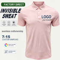 Polo à manches courtes sans coutures, invisible et anti-transpiration, de haute qualité, pour homme, décontracté, business, golf, sport