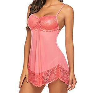 Damesnachtkleding Arabische vrouwen sexy doorschijnende kant lingerie spaghettiband chemise voor zomerse slaapkledij - Product Image 6