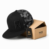 Casquette de baseball de luxe streetwear personnalisée avec broderie 3D, style trucker camouflage, 5 panneaux, snapback, en maille, haute qualité, vente en gros
