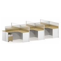 Poste de travail de bureau incurvé avec cloison, bureau informatique moderne en bois, table de direction pour employés, ensemble de mobilier de bureau
