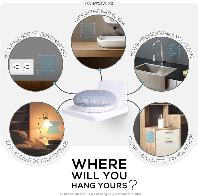 Wall Mount Shelf for Security Cameras, Baby Monitors, Speakers & More, Universal Holder, Easy to Install, No Mess, Screwless