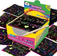 100 cartes à gratter magiques pour enfants, jouet artistique, bricolage, tableau de dessin, notes artistiques colorées, matériau écologique