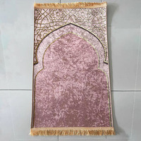 Muslim Islamic Printed Kids Prayer Mats Home Turkish Shinny Velvet Thick Rugs Customized Design Carpet Anti-slip
