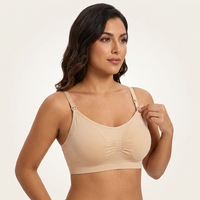 Soutien-gorge d'allaitement push-up anti-affaissement à fermeture avant sans armatures, bonnets couvrants, pour femmes enceintes et post-partum, confortable