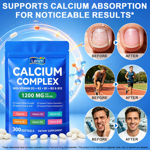 Lenm OEM 300 Cápsulas de Alta Potencia de Vitamina D3 <span class=keywords><strong>K2</strong></span> B12 Calcio Sin Gluten Suplementos en Cápsulas Blandas para Adultos Mujeres Hombres Fortalecimiento Óseo - Product Image 4
