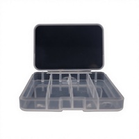 Boîte de rangement transparente carrée en PP, ABS, PET avec séparateurs ajustables pour hameçons, lignes, perles et accessoires de pêche