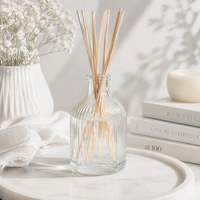 Bouteilles en verre transparent écologiques avec bouchon personnalisé imprimé pour l'emballage d'huiles essentielles, pot à bougie parfumée, diffuseur d'arômes