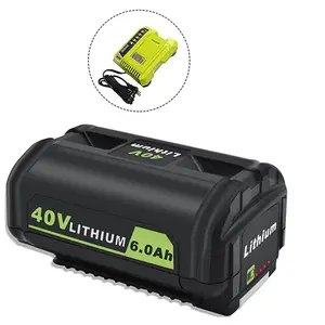 6Ah Cordless Power Tool Battery Lawn Mower Rechargeable 40V Batteries Ryobis Replacement Lithium Battery