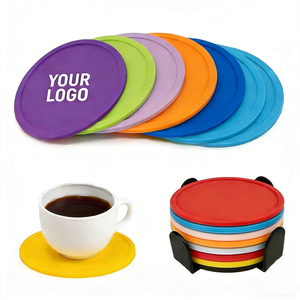 <b>Silicone</b> Coasters Classic Design Eco-Friendly Round Shape Customizable Promotional <b>Mats</b> & Pads - Product Image 6