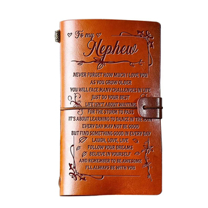 Regali per Nipoti da Zia e Zio: Diario in Pelle Inciso da 140 Pagine Ricaricabile per Ragazzi - Product Image 1