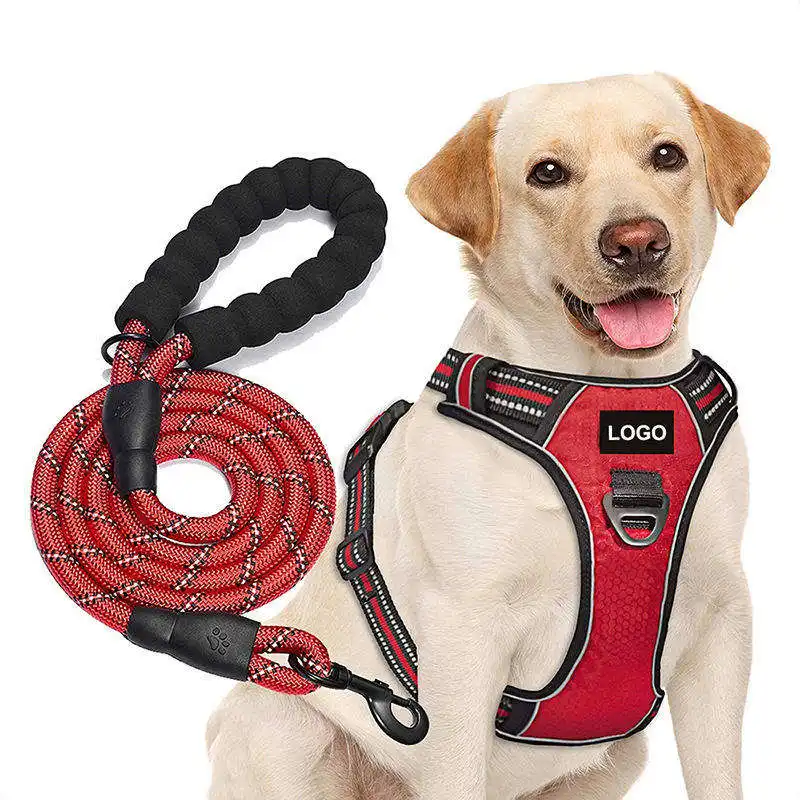 Manufacturers High Quality Custom Logo Adjustable No Pull Dog Harnesses Set Reflective Customize Dog Pet Harnesses