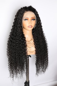 Peluca de <span class=keywords><strong>cabello</strong></span> humano virgen vietnamita natural, rizado de onda profunda, media peluca trenzada larga <span class=keywords><strong>con</strong></span> encaje frontal HD 13x4 y <span class=keywords><strong>cabello</strong></span> de bebé - Product Image 6